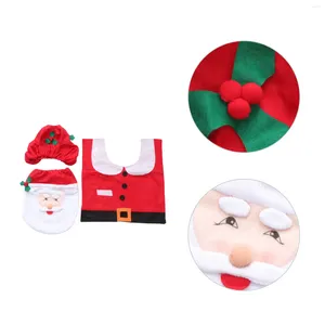 Badematten Weihnachtsmann Toilette Weihnachten Abdeckung und Teppich Set Wassertank