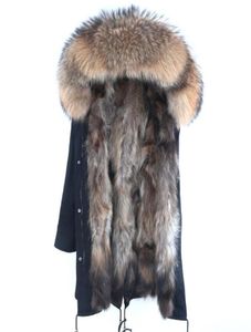 Vera Pelliccia Parka Uomo Giacca Invernale Vera Pelliccia di Procione Con Cappuccio Cappotti Natura Raccoon Dog Fodera Giacca Uomo Cappotto2341142