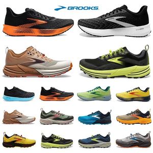 Brooks Cascadia 16 Mens 운동화 Hyperion Tempo 트리플 블랙 흰색 회색 노란색 오렌지 메시 트레이너 운동화 실외 남자 캐주얼 스포츠 탑 디자이너