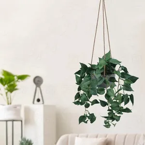 Decorative Flowers 2PCS Simulated Green Potted Plant Artificial Hanging Basket Bonsai Suitable For Decorating Home Balcony Living Room Wall