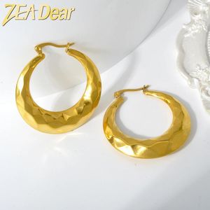 Dangle Earrings Zeadear Jewelry Gold Color Large Drop Earringファッションステートメントステンレススチールピアス女性パーティーギフト