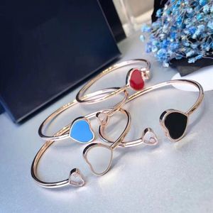 Luxury brand mother of pearl bangle bracelet for women red jade marrow love heart designer 18k gold hearts bracelets jewelry gift