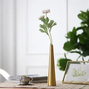 Vase Modern Style Metal Vase Golden Simple Desktop Furnishings Home Decor Accessories Oraments Crafts Decoration