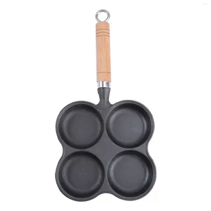 Pannor omelett Pan Four Hole Omelette Non Stick Fry Cookie Molds Cast Iron Kitchen Accessory