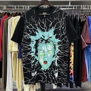 Fashion Hellstar Shirt Mens Rappe Top High American Tide Brand Fun Funny Comic English Letter Print Loose All Round Collar Short Sleeved T Shirt TEE Tide 290