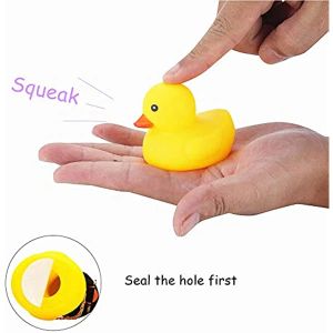 Rubber Duck Toy Bike Car Ornaments Yellow Black Pink Duck Car Dashboard Decorations with Propeller Helmet for Kids, Women, Men