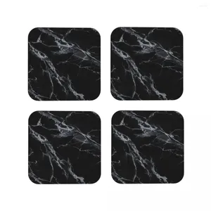 Table Mats Black And White Marble Coasters Kitchen Placemats Waterproof Insulation Cup Coffee For Decor Home Tableware Pads Set Of 4