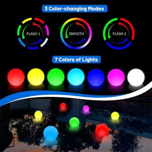 LED Swimming Pool Lights with Chlorine Dispenser RGB Floating Pond Light for Wedding Party Fountain Tub Aquarium Garden Decor