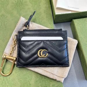 Fashion Marmont mini Card Holders Coin Purses Womens high quality Clutch Key Wallets passport holders Luxury mens leather Designer Wallets key pouch card wallet