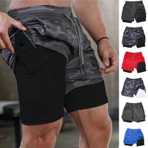 Shorts masculinos esporte masculino sportswear duplo-deck correndo 2 em 1 praia bottoms verão ginásio treinamento de fitness jogging calças curtas