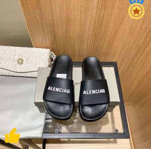 1BalencaiIgaS-05 Sandálias chinelos slides letras clássicas masculinas preto branco e combinação de cores sandálias femininas 1133ess