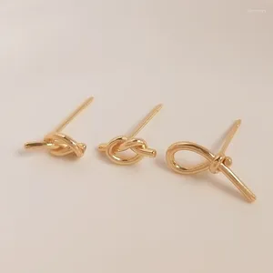 Studörhängen Real Gold Plated Color-Teserving 925S Ear Needles Bowknot Pins DIY smycken gör resultat för kvinnor