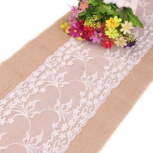 Table Skirt Burlap Lace Runners Christmas Party Wedding Decoration Tablecloth 30 275cm