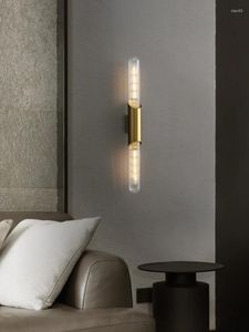 Lampada da parete retrò minimalista tutto in rame stile industriale soggiorno camera da letto sfondo corridoio scala striscia di vetro