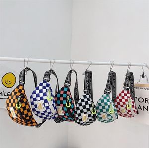 Boy Checkerboard Backpack Kids Handsome Trend Chest Girl Messenger Shoulder Bag Baby Coin Fanny Pack Childrens Day Gift 2207262657561