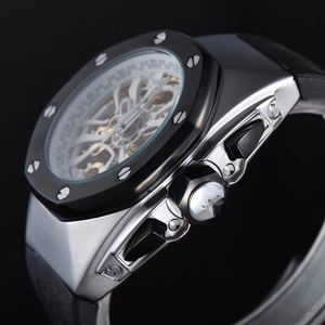 Mechanical Watch Hexagonal 316 Precision Steel Mechanical Hollow Watch