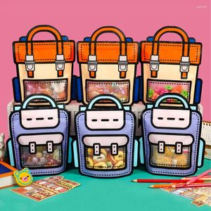 Geschenkpapier Kreative Schultaschen Form Keks Süßigkeiten Kunststoff Reißverschluss Snack Verpackungsbeutel für Kinder Geburtstag Abschlussfeier Dekore