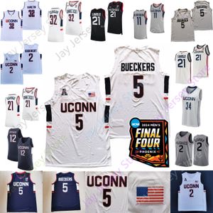 2024 «Финал четырех» 4 патча UConn Huskies Баскетбольная майка NCAA College Cam Спенсер Алекс Карабан Тристен Ньютон Донован Клинган Касл Самсон Джонсон Саного Уокер