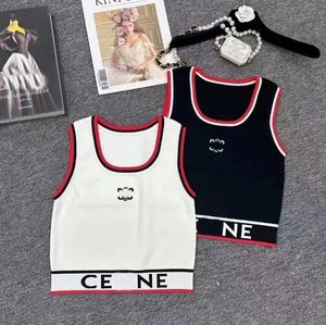 Vintage Damen Tanks Camis Buchstabe Strickweste ärmelloser Pullover Tank Top CNE600