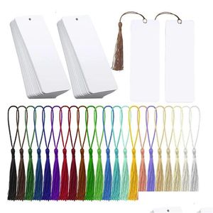 Marcador Atacado 80 Pcs Sublimação Em Branco Transferência de Calor Marcadores DIY com Furo e Borlas Colorf para Artesanato 240119 Drop Delivery Dhe5Q