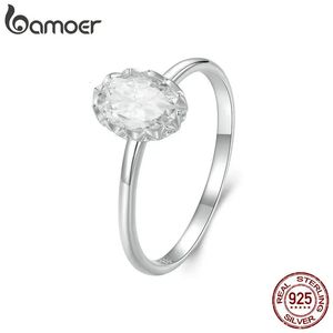 Anel de noivado feminino solitário promessa anéis de prata esterlina 925 com banho de ouro branco MSR049 240402