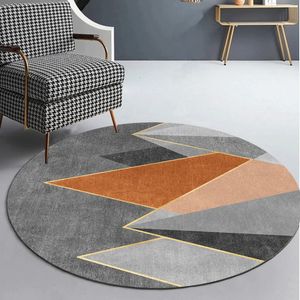 Nordic Light Luxury Round Carpets Modern Living Room Decoration Rugs Large Area Bedroom Decor Bedside Carpet Simple Lounge Rug 240329