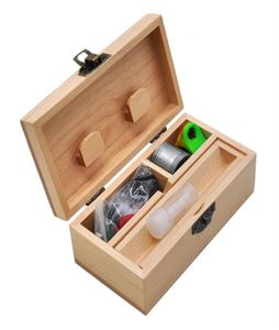 Wooden Stash Box Case Herb Rolling Tray Metal Herb Grinder Glass Mouth Tips One Hitter Pipe301R1158500