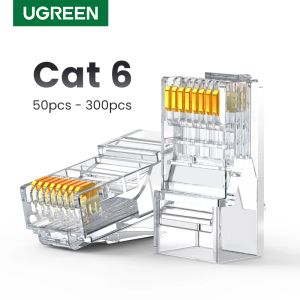 Ugreen RJ45 разъем Ethernet Cable Cable CAT6 Разъем 50pcs-300pcs Ethernet Cable Crimp Connectors UTP Network Plugs для сети