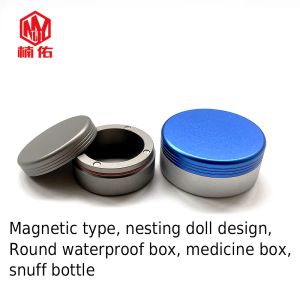 Narzędzia 1PC EDC Titanium Ald Round Mini Waterproof Box Multifunkcja Pill Box Slaff Box Contact Lens Case