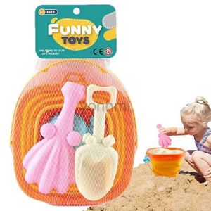 Sand Play Water Fun Sand Toys Foldable Sand Bucket Toys 11pcs Summer Beach Play Set Toddlers Animal Sand Molds For kids toys and games accessories 240402