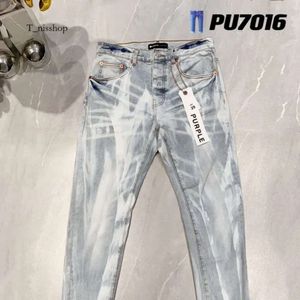 Mor Tasarımcı Erkekler Diz boyu Sıska Modaya Modeli Uzun Düz Yırtık High Street Jeans Boyut 29-40 794