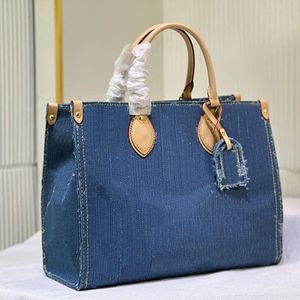 Blue Denim Flowers Designer torebki Women Women Worki Plecione paski do tkaniny torba Crossbody dla kobiet z torebką monetą