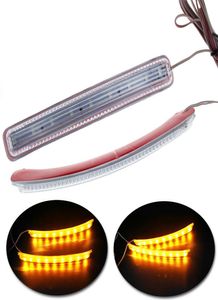 2sts Amber Blue 12V bil Turn Signal Light Strip Auto bakre sidospegelindikator Lamp Mjuk blinkande 9 SMD LED Amberyellow Ligh6358916