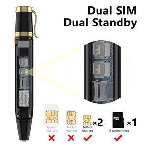 Servo K07 Plus Mini Mobile Phone Pen Dual Sim Camera Fan Bluetooth Dialer Radio Recorder Magic Voice Mobiltelefon Lång standby -tid