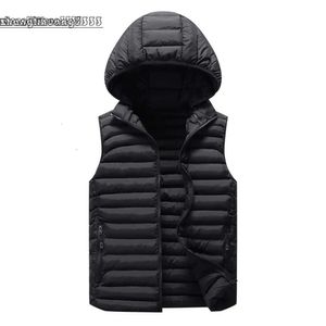 Winter Sleeveless Mens Jacket Men Down Vest Warm Thick Hooded Coats Male Cottonpadded Work Waistcoat Gilet Homme 6Xl