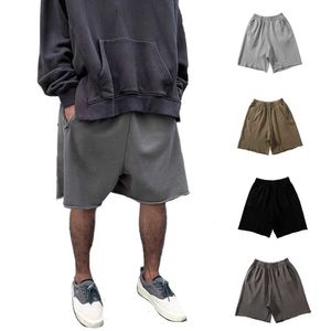 Men's Shorts Mens cotton thick summer gray West Street clothing training running jogging casual hip-hop loose sports shortsC240402
