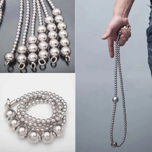 قلادة EDC Big Steel Ball Self Defense Neckleace Stainless Steel Whip Titanium Steel Car Personal Safety Safety Window