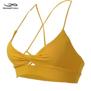 Bras syrena krzywa Kinks Design Sexy Fine Remer Pasp Sports Bilwear Kobiety szokujący bieganie push up joga bra stanik stanik stanik