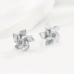 Studörhängen 925 Sterling Silver Windmill Zircon for Women Wedding Jewelry Friends Gift Things With