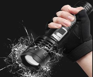 Flashlights Torches 1000000LM XHP100 Super Bright Built In 18650 Battery Led Usb Rechargeable Zoomable Torch Lantern Lamp Bulbs5063706