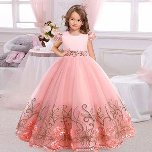 2024 Flower Boy Long Dress Girl Piano Performance Gorgeous Birthday Party Evening 412 år gamla Carnival Clothing 240321