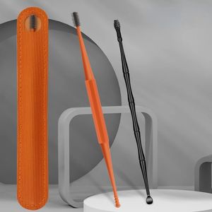 2/3 pçs removedor de cera de ouvido de silicone macio portátil limpador de ouvido de aço inoxidável 2 cabeça picaretas de orelha removedor de cera de ouvido curette