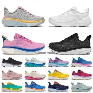 Nuove scarpe da corsa triple nero bianco blu nebbia arancione menta rosa viola giallo pera lilla marmo Clifton 9 Bondi 8 sneakers firmate da uomo scarpe da ginnastica da donna Eur 36-45