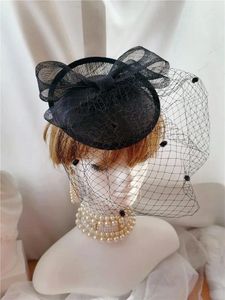 Береты с черным сетчатым бантом, женская вечерняя кепка, викторианская кепка для косплея, средневековые шляпы, винтажные шляпы для девочек в богемном стиле с цветочным принтом