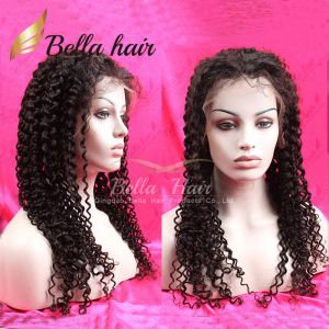 Peruker försäljning kvalitet full front spets peruk vatten våg vågig naturlig svart färg 100 mänskliga hår spetsar peruker julenchina