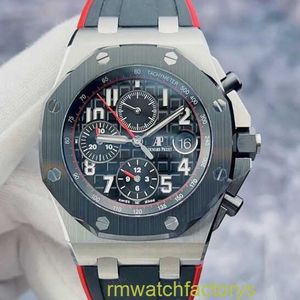 Crystal AP Wrist Watch Royal Oak Offshore Series 26470SO Ceramic Circle Red Needle Vampire Automatic Mechanical Watch Mens 42mm