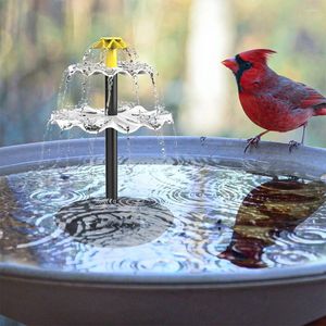 Decorazioni da giardino a 3 gare d'acqua a più livelli di uccelli solari fai -da -te alimentatore per esterni con pannello multifunzione per decorazione