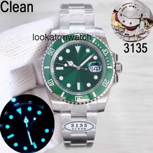 Automatic Watch RLX Luxury Man Clean Watches Styles Mens Watch 116610l Silver Case Green Ceramic Sub 3235 Automatic Watches 904l Stainless Steel Sapphire