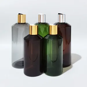 Speicherflaschen 14pcs 300 ml 500 ml leere flüssige Seife Kosmetische Flasche Plastikbehälter mit goldener Silberscheibenkappe Shampoo