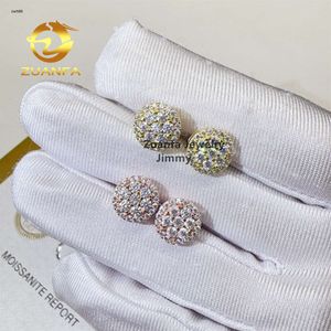 Stylish Luxury Rapper Jewelry In stock iced out hip hop sterling silver S925 vvs1 moissanite Diamond Stud Earrings Men